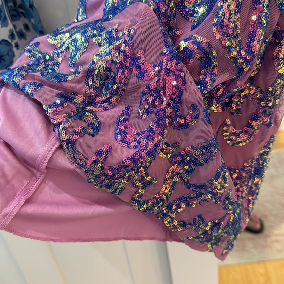 Womens Sz 7/8 B. Darlin purple sequin dress - Picture 4 of 4